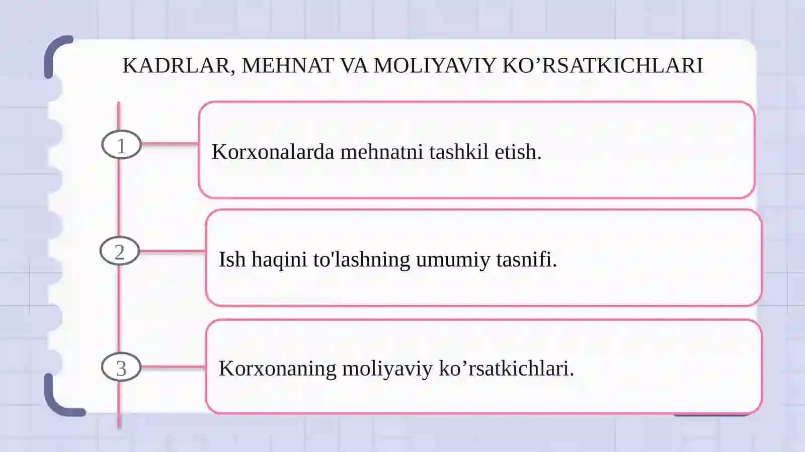 KADRLAR, MEHNAT VA MOLIYAVIY KO’RSATKICHLARI 2