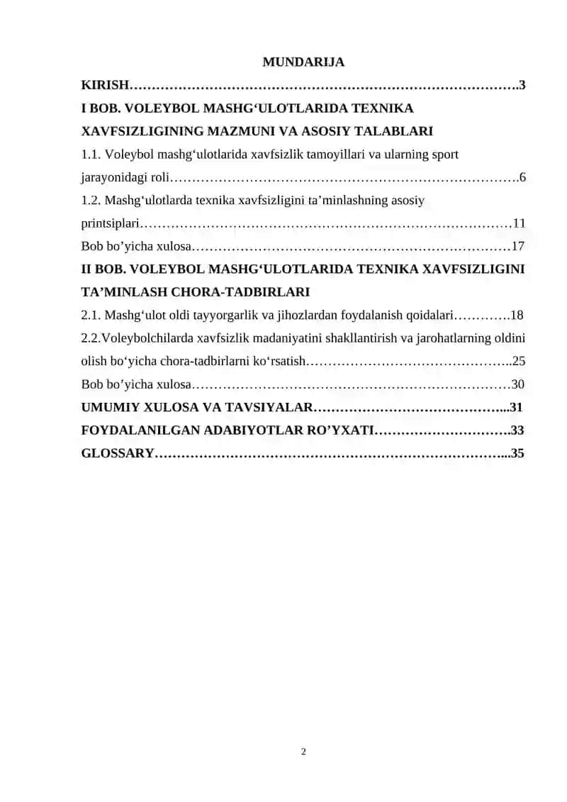 Voleybol mashg’ulotlarida texnika havfsizligi chora tadbirlari 2