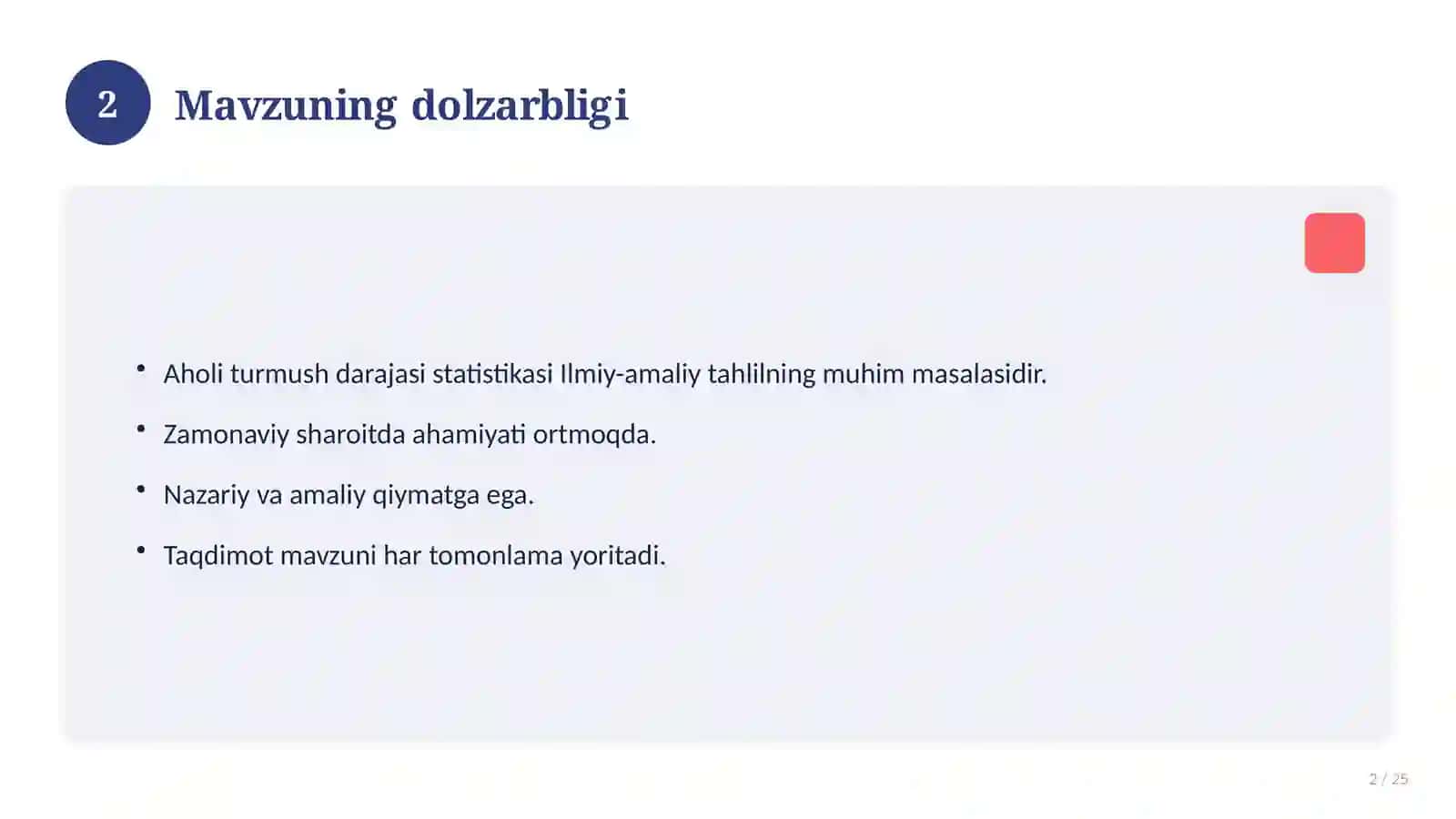 Aholi turmush darajasi statistikasi 2