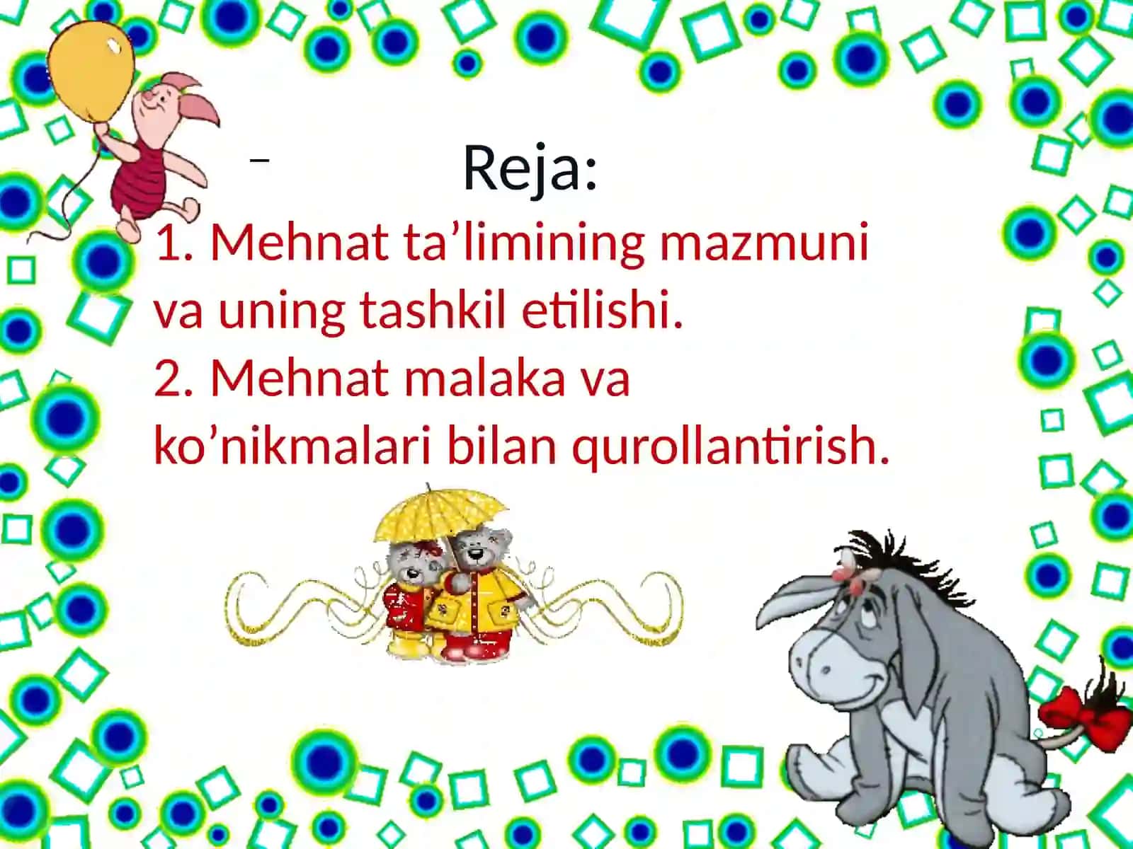 Mehnat ta'limi mazmuni va tashkiliysi 2
