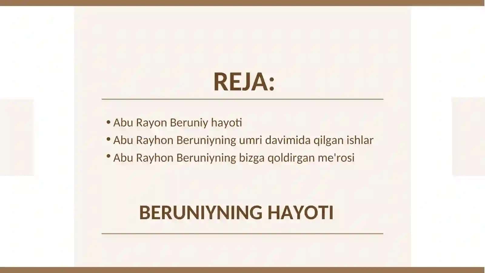 Abu Rayhon Beruniy hayoti 2