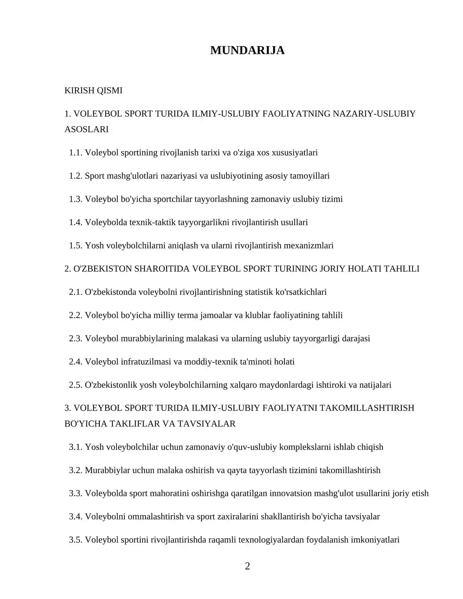 Tanlangan sport turida ilmiy uslubiy faoliyat (voleybol sport turi) 2