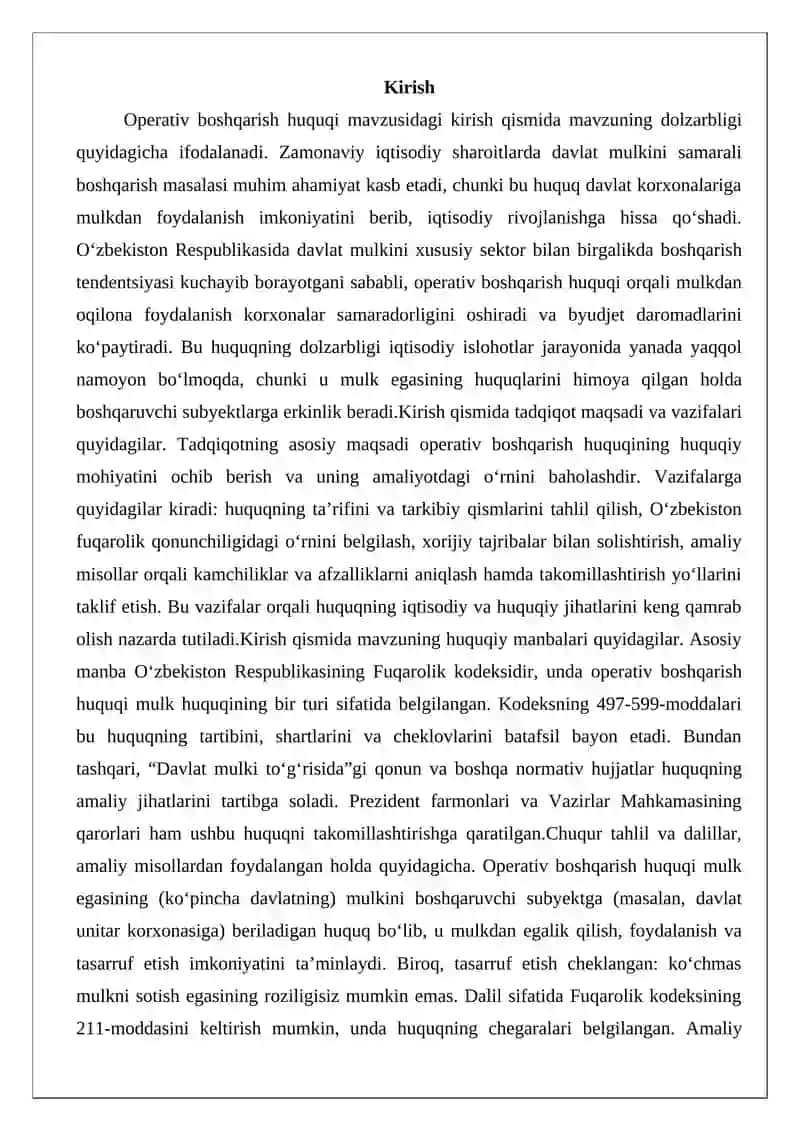 Operativ boshqarish huquqi 2