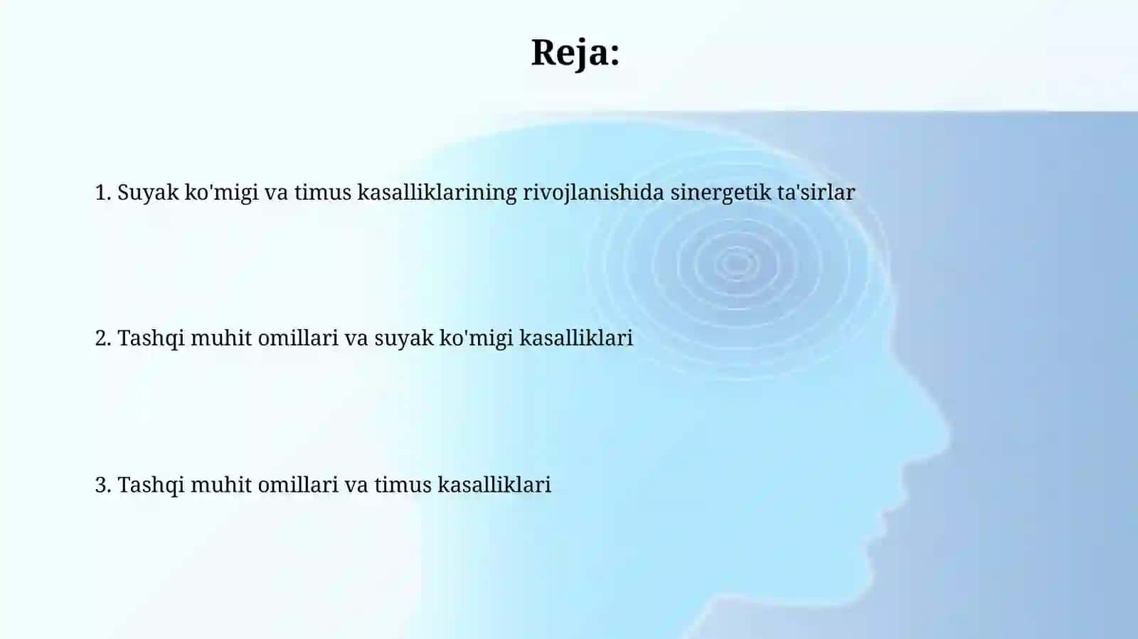 Suyak iligi va timus kasalliklari rovojlanishida tashqi muhit tasiri 2