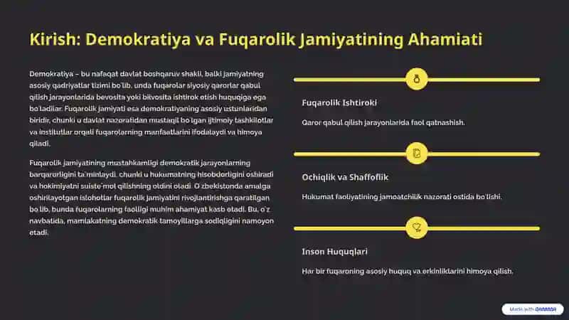 Oʻzbekistonning Demokratiya Sari: Media va Fuqarolik Ishtiroki 2