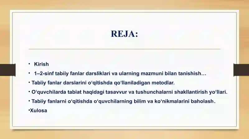 Tabiiy fanlar darslarini o'qitish metodi 2