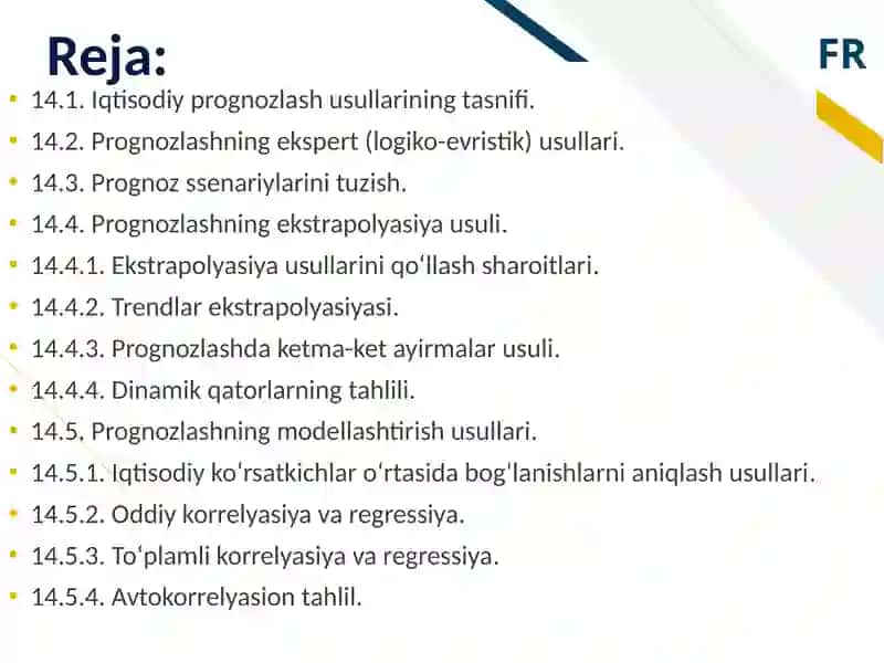 IJTIMOIY-IQTISODIY JARAYONLARNI PROGNOZLASH USULLARI 2