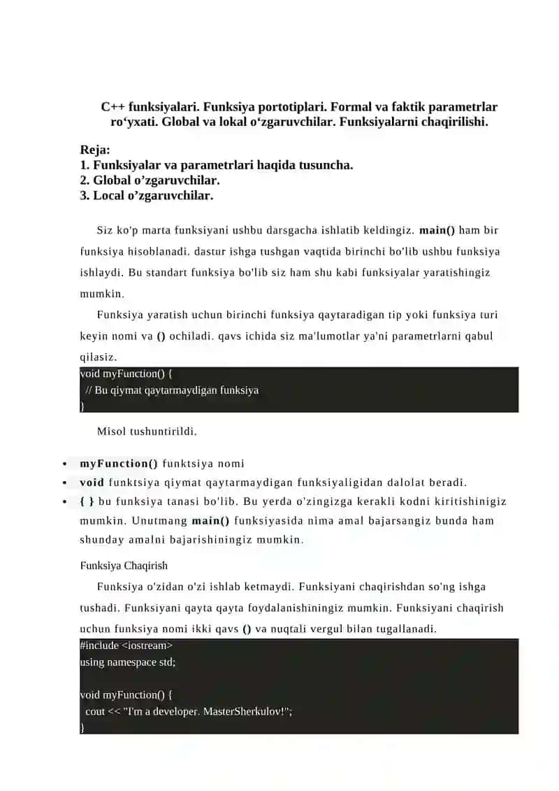 C++ funksiyalari 2