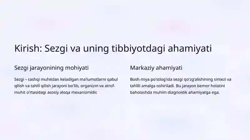 Sezgi buzilishlari propedevtikasi 2