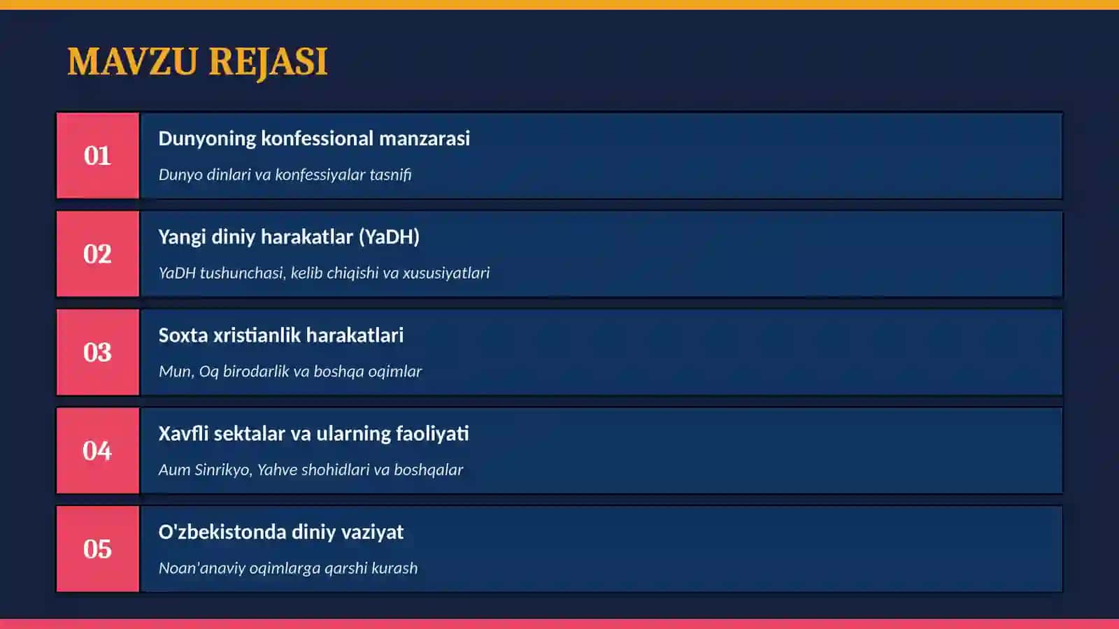 YANGI DINIY HARAKATLAR VA SEKTALAR 2