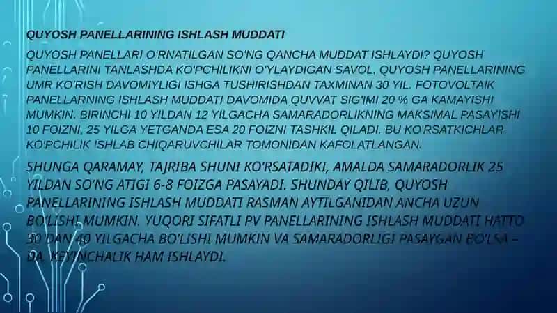 Quyosh Panellari va Chiqindi Materiallarini Qayta Ishlash Muammolari 2