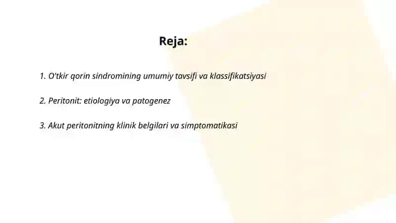 Òtkir qorin sindromi. Peritanit Churralar 2