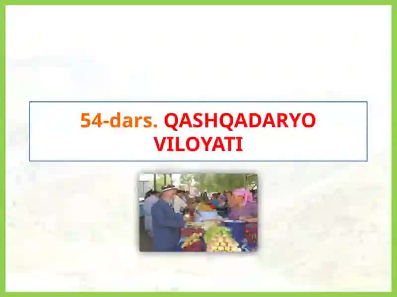 Qashqadaryo Viloyati Geography Darslik 2