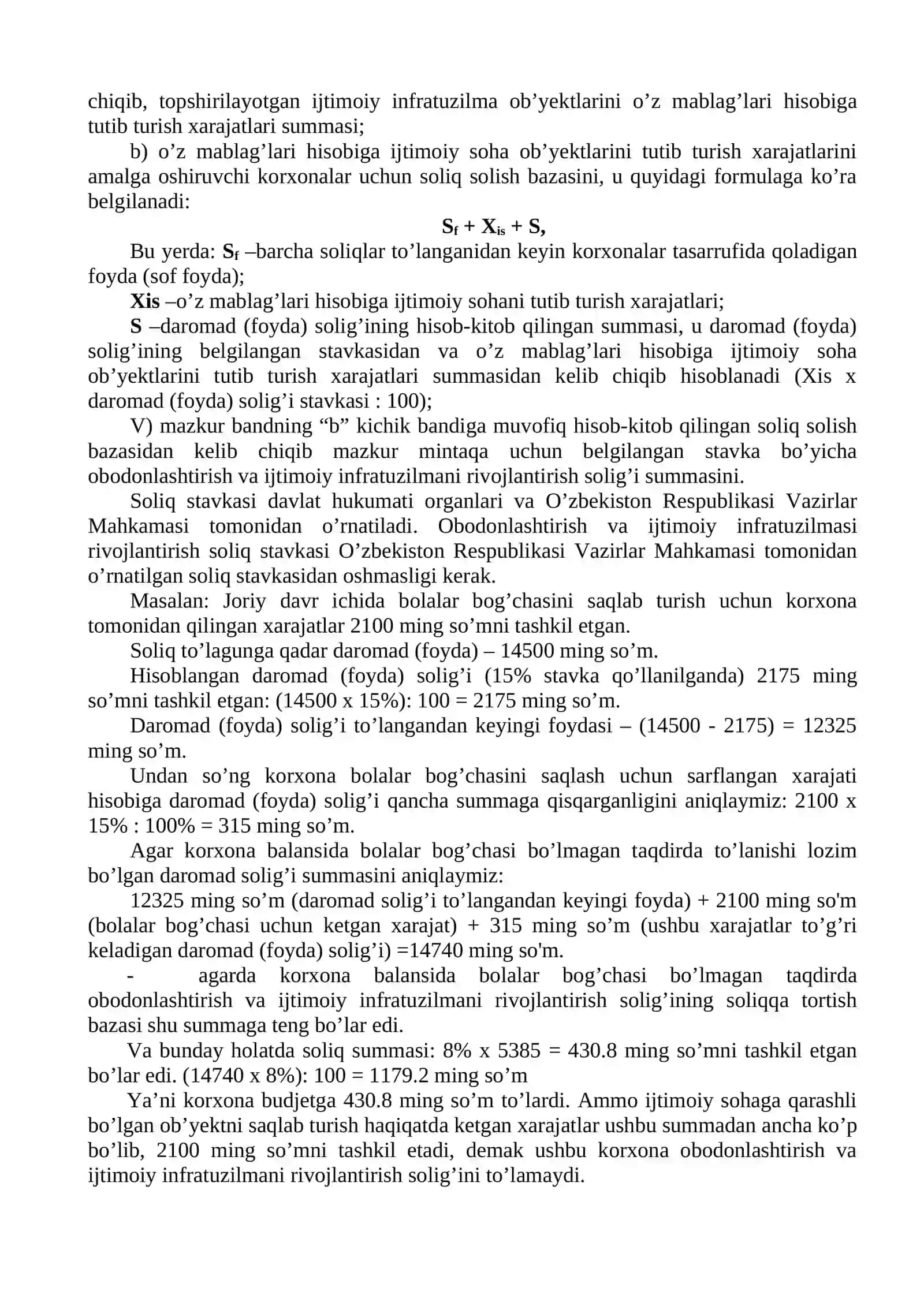 Obodonlashtirish va ijtimoiy infratuzilmani rivojlantirish uchun soliqni hisoblash va budjetga to’lash tartibi 2