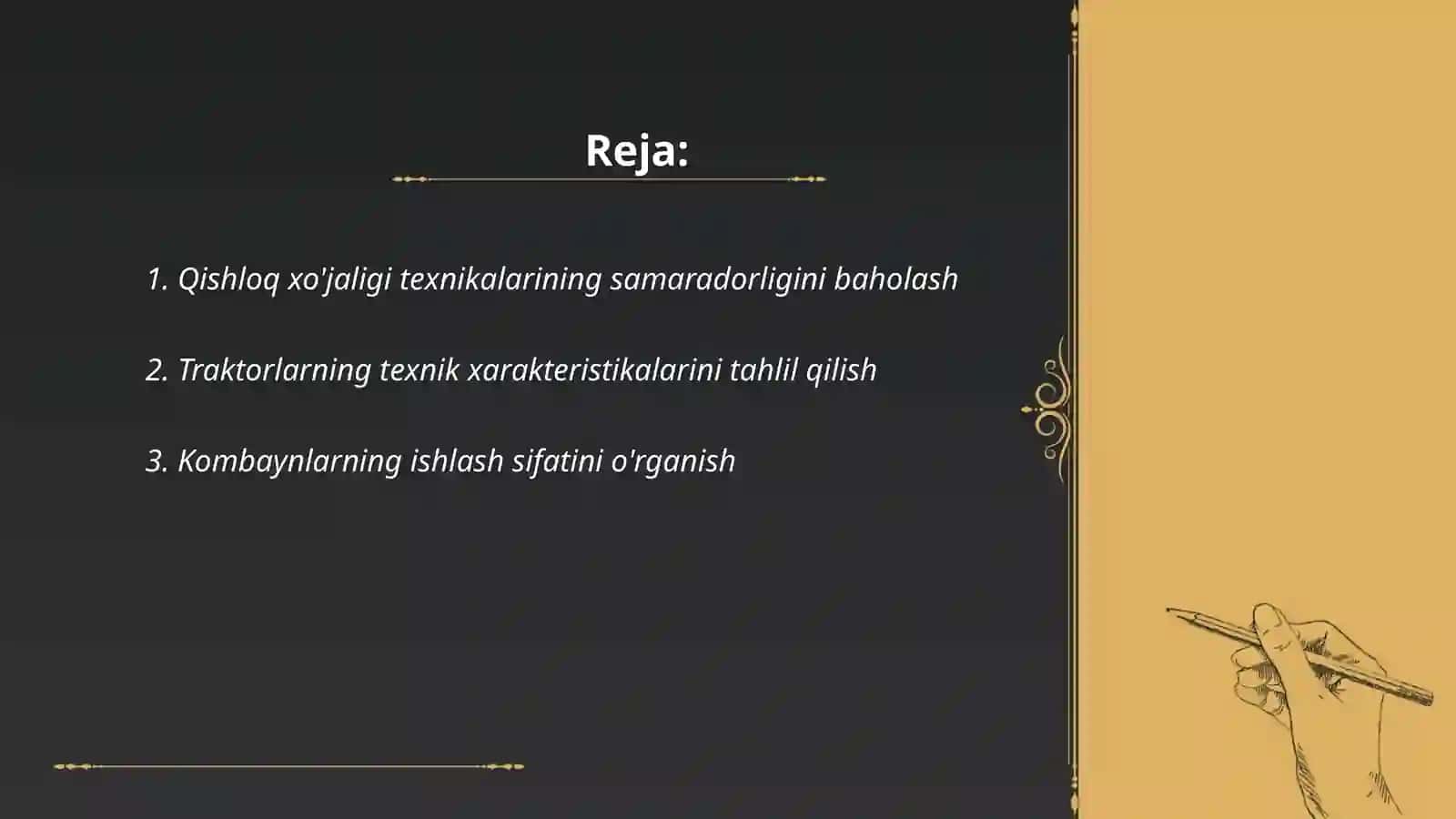 Qishloq xojaligi texnikalari kompleks baholash 2