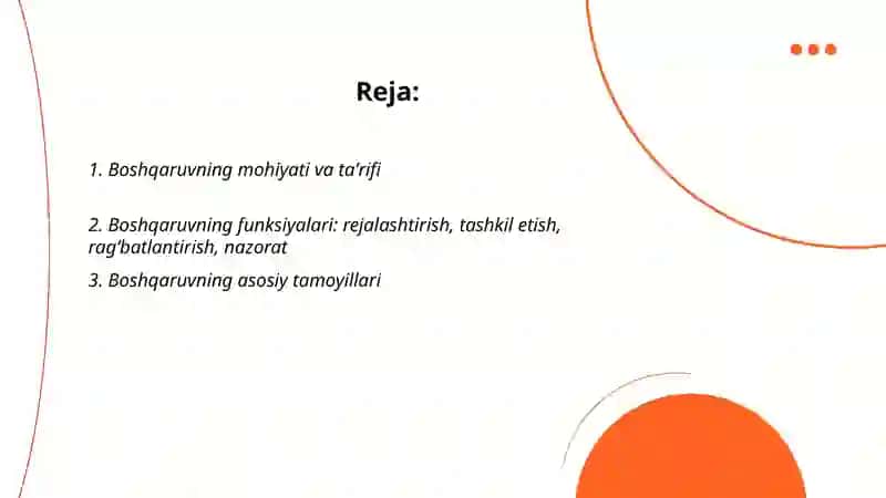Boshqaruvni mohiyati va unga qo’yiladigan talablar 2