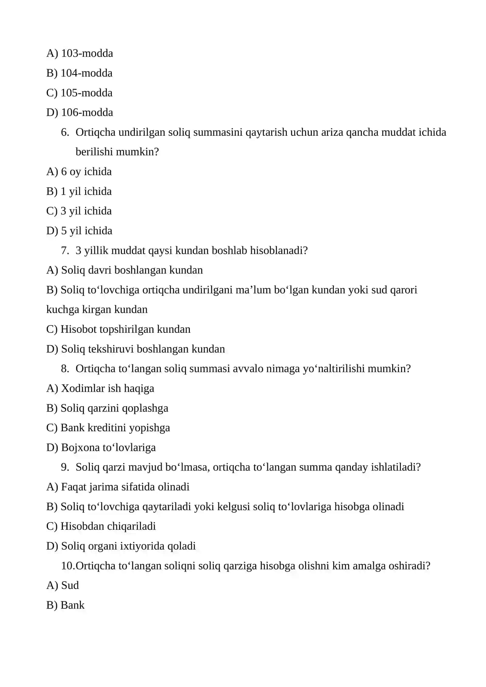 Ortiqcha to’langan va ortiqcha undirilgan soliqlarni hisobga olish hamda qaytarish 2