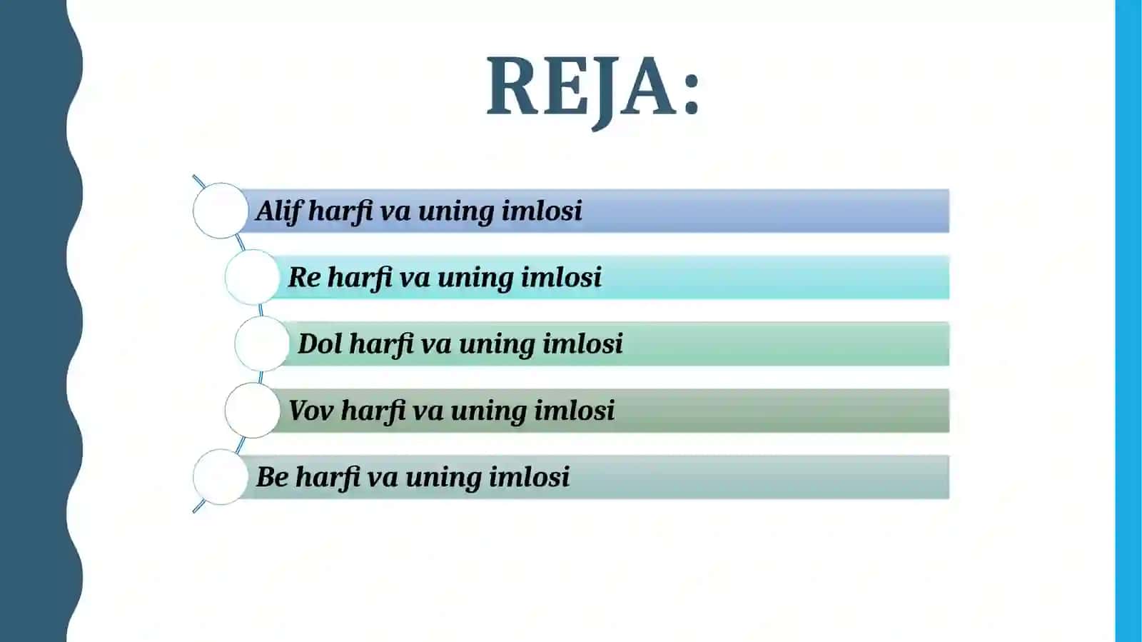 Oʻzbek tilining arab imlosidagi alifbo harflari 2
