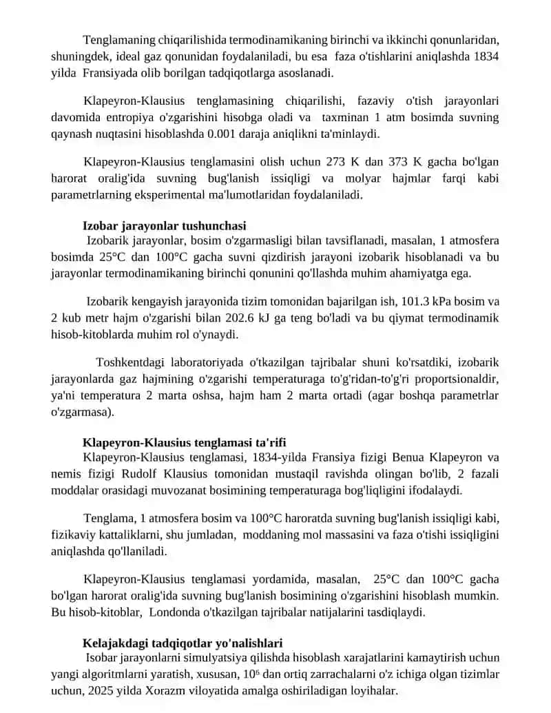 Klapeyron-Klausius tenglamasi 2