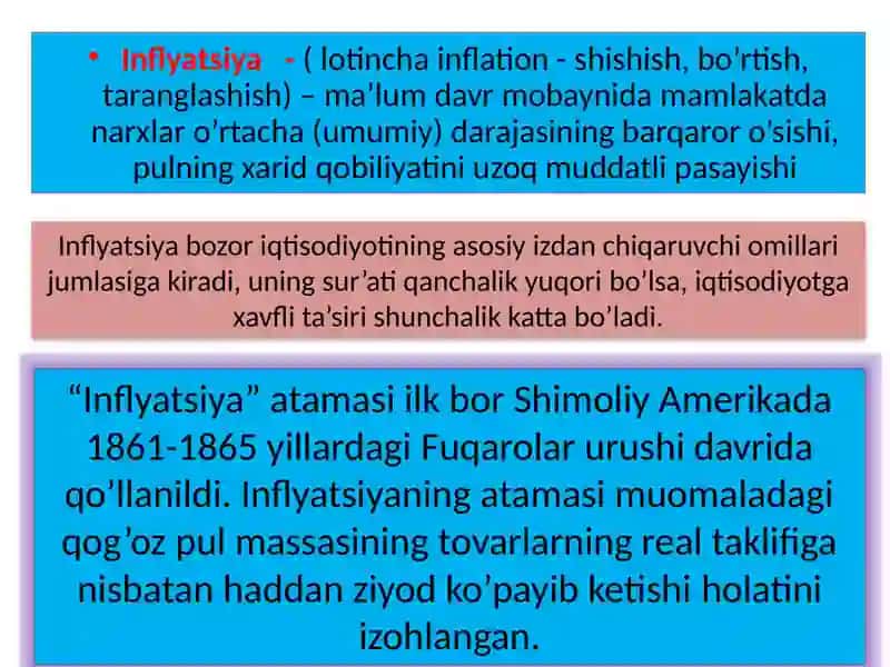 INFLYATSIYA VA AKSILINFLYATSIYA SIYOSATI 2