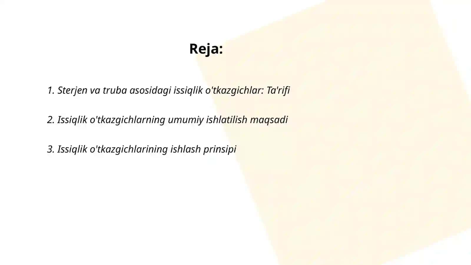 Sterjen va truba asosidagi issiqlik o'tkazgichlar: Ta'rifi 2