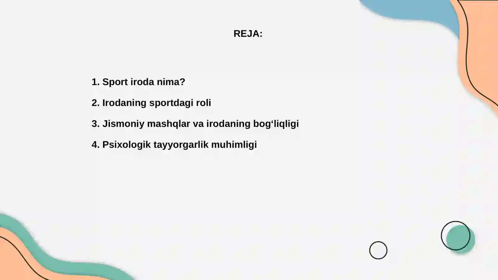 Sportchining irodasining rivojlanishi 2