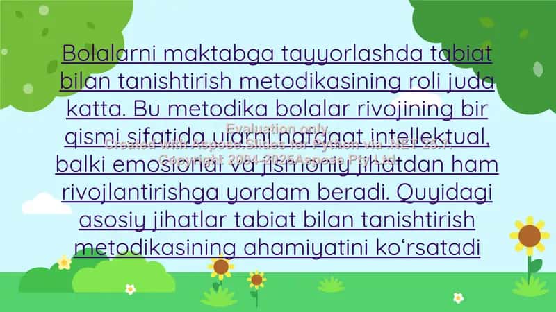 Bolalarni maktabga tayyorlashda tabiat bilan tanishtirish metodikasi 2