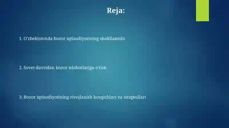 O'zbekiston bozor iqtisodiyoti tarixi 2