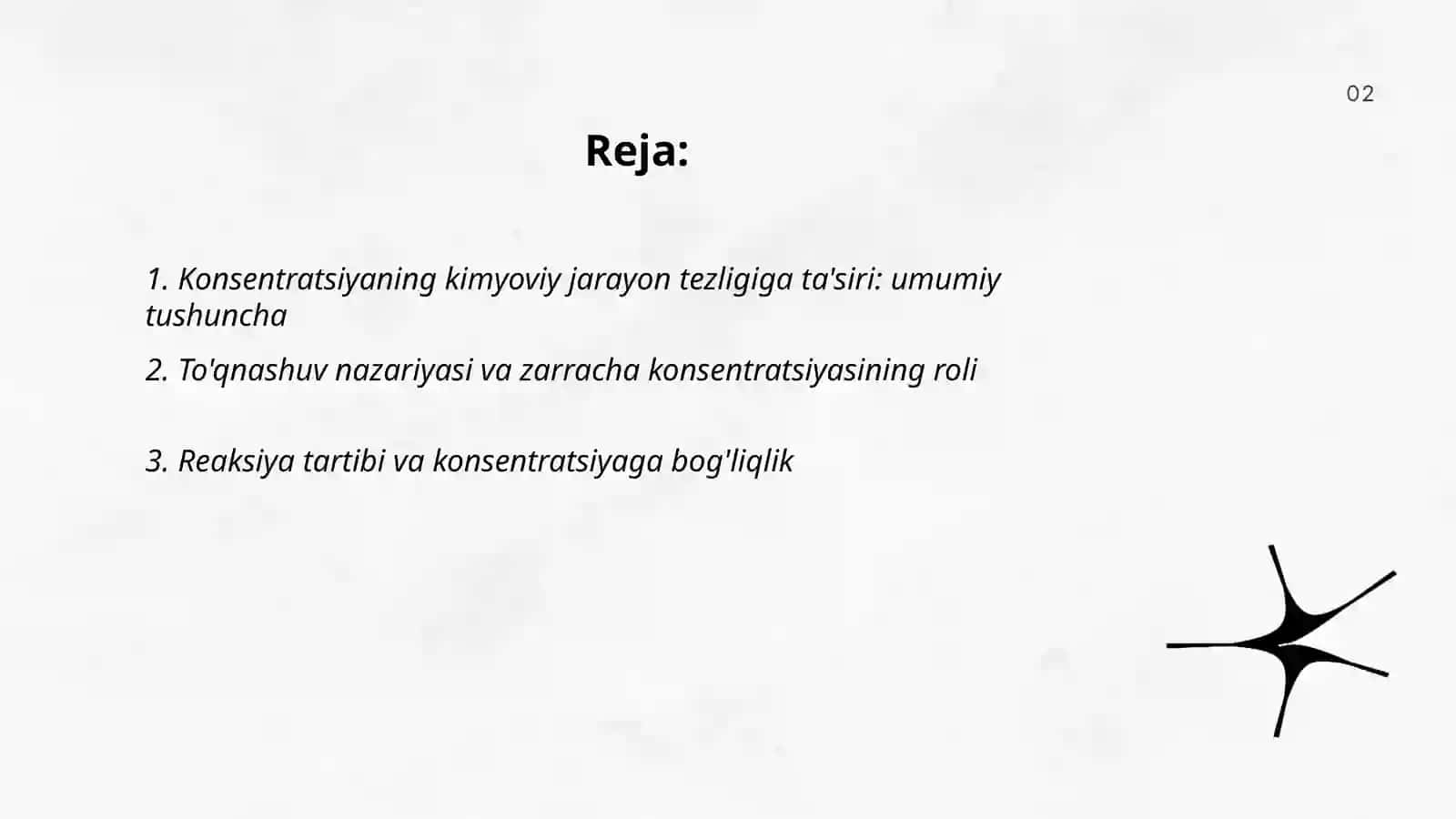 Kimyoviy jarayonlar tezligiga konsentratsiyaning taʼsiri 2