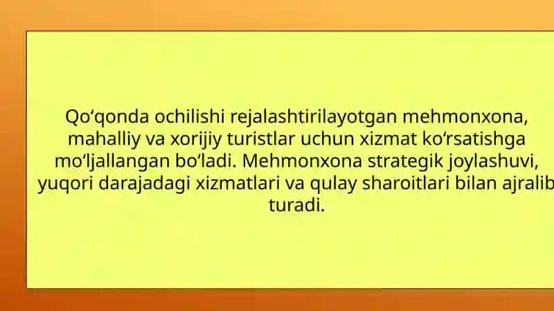 mehmonxonasini tashkil etish boʻyicha loyiha ishi 2