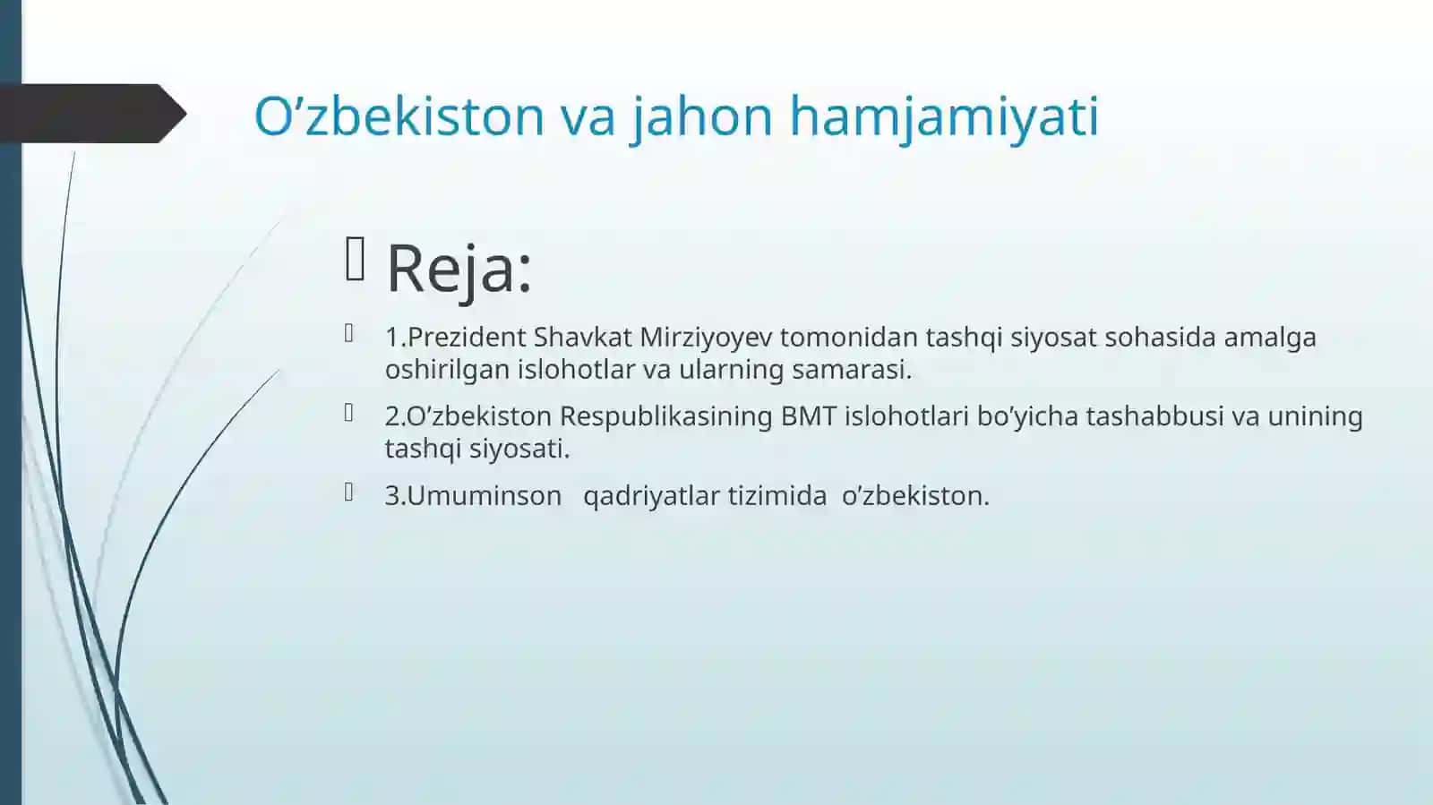 O’zbekiston vajahon hamjamiyati 2