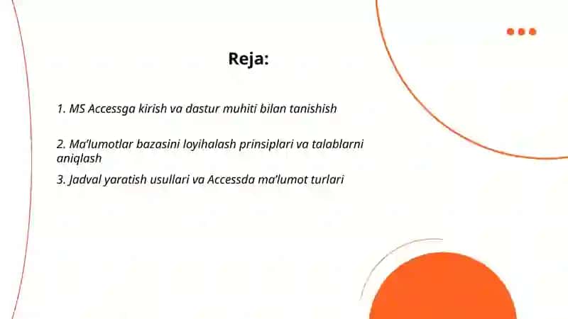 MS Access dasturida ma’lumotlar bazasini yaratish usullari va qo’llash doirasi 2