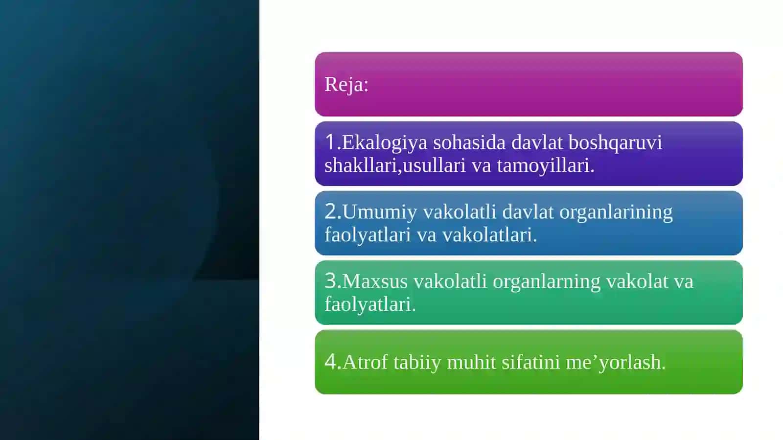Atrof-muhitni muhofaza qilish va tabiatdan foydalanish sohasida davlat boshqaruvi 2