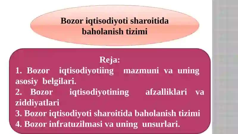 Bozor iqtisodiyoti sharoitida baholanish tizimi 2