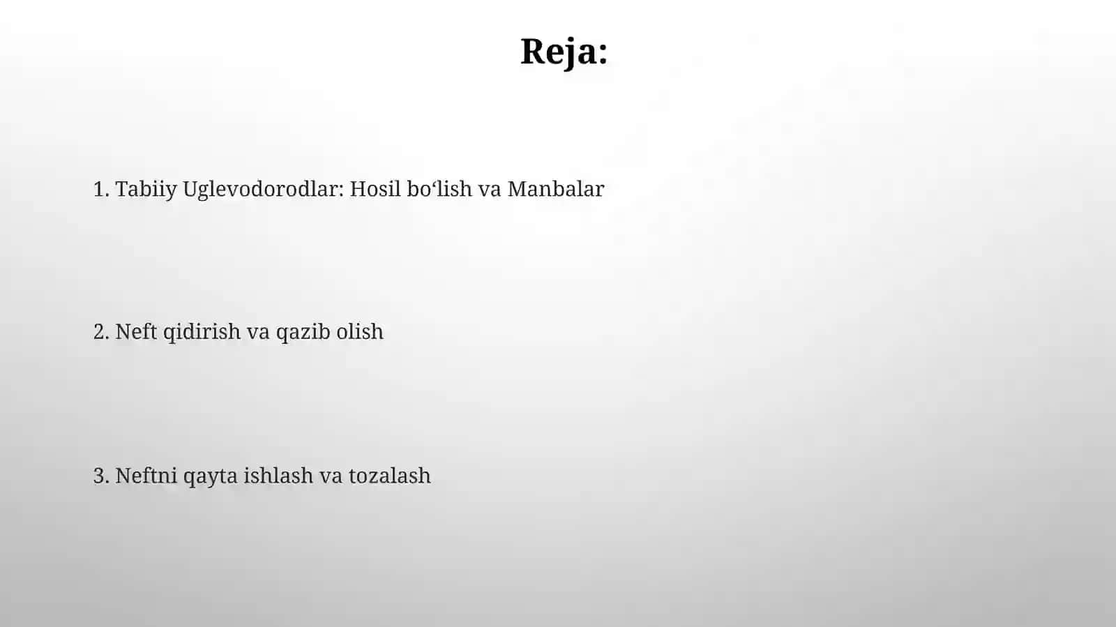 Uglevodorodlarnitabiiymanbaalari.Neftvauniqaytaishlash 2