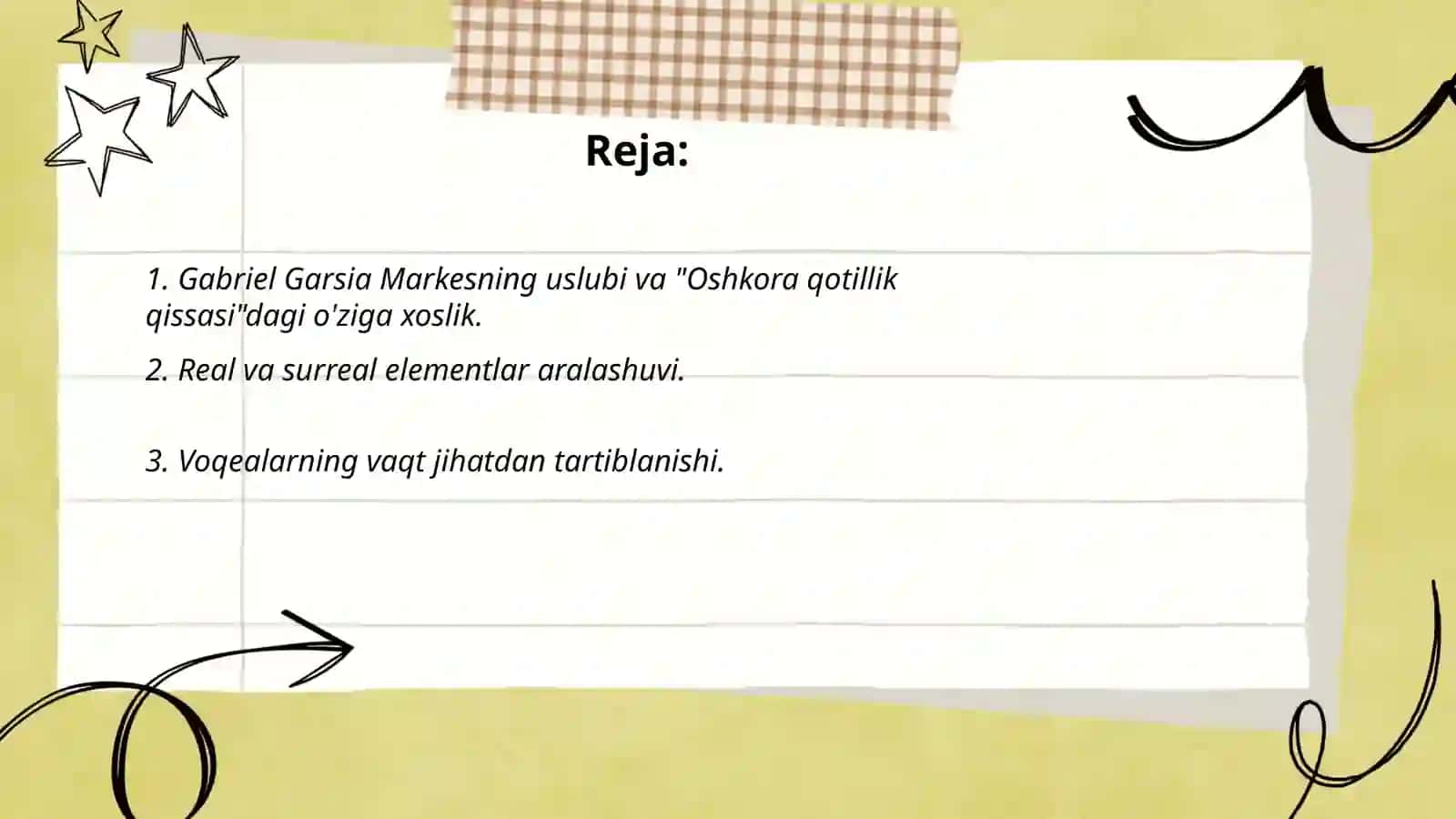 Gabriel Garsia Markesning "Oshkora qotillik qissasi" 2