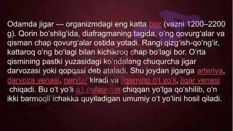Amaliy konikmalarni topshirish: jigarning palpatsiyasi. 2