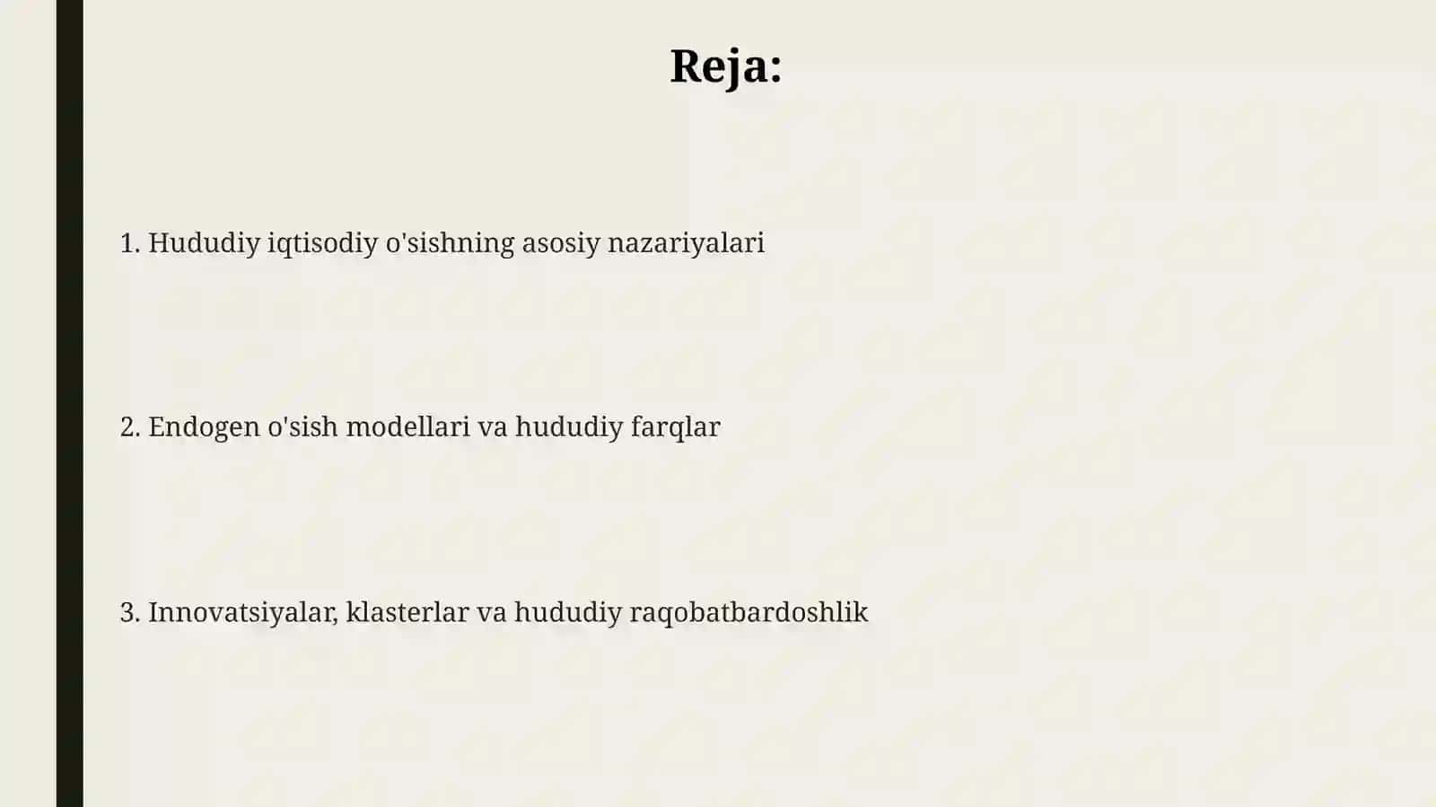 Mintaqaviy iqtisodiy o'sishning nazariy asoslari 2