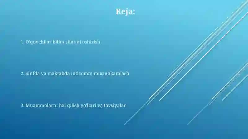 O'quvchilar bilim sifatini oshirish va sinf va sinfda intizomni mustahkamlash 2