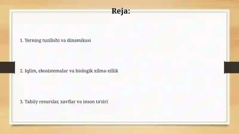 Yer va uning tabiiy xususiyatlari 2