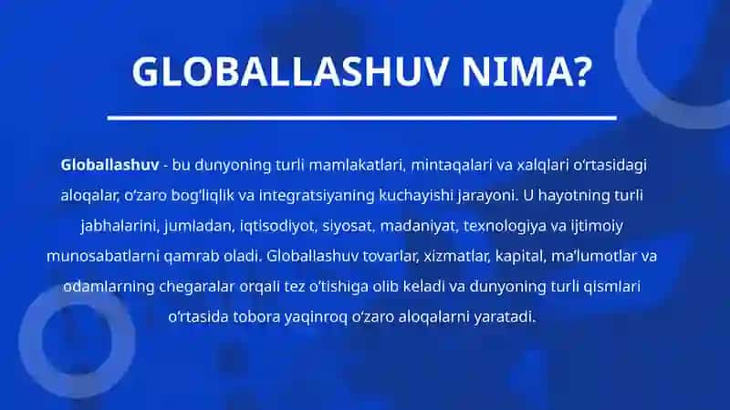 GLOBALLASHUV JARAYONI VA UNING O’ZBEKISTON IQTISODIYOTIGA TA’SIRI 2
