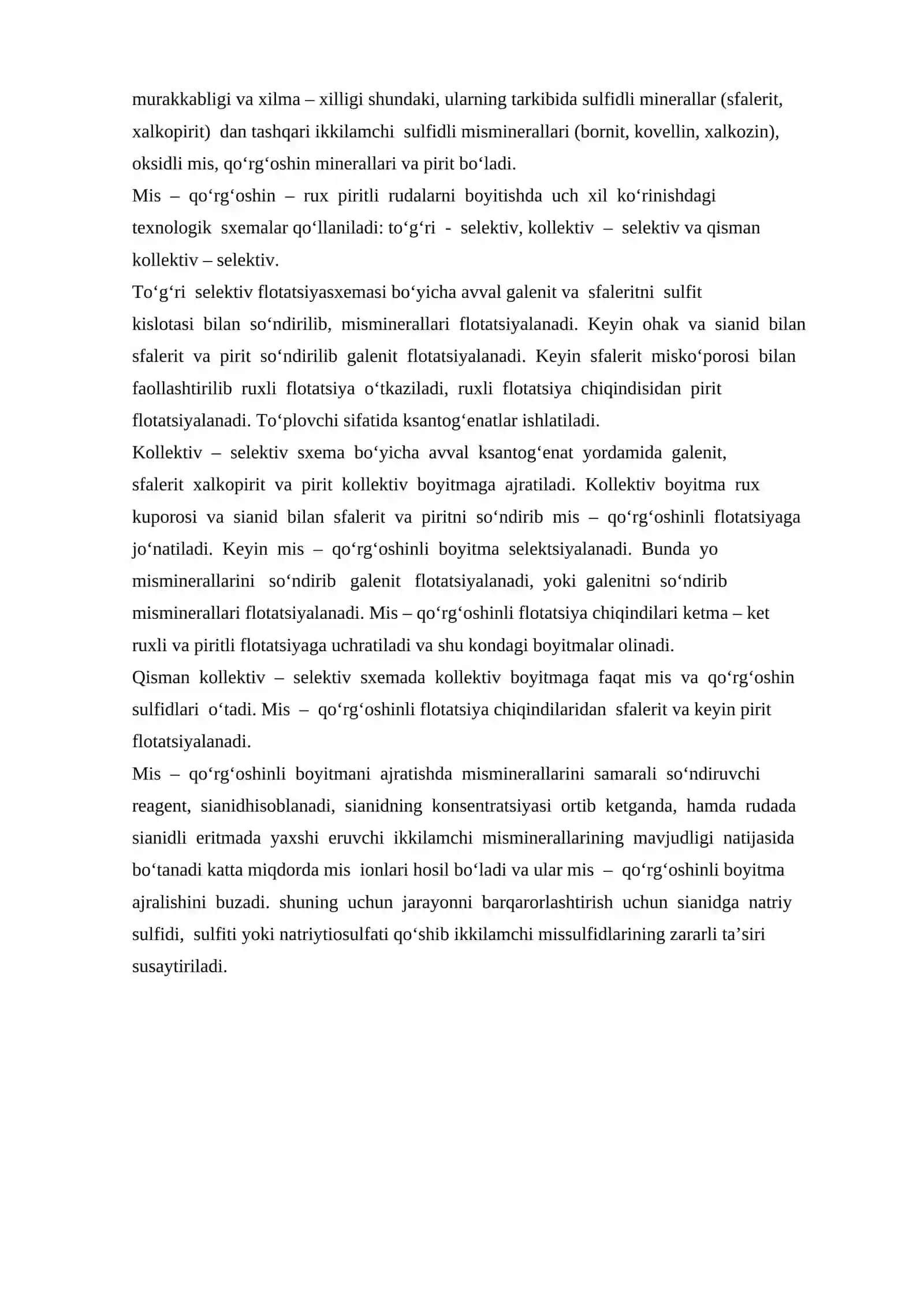 Polimetall rudalarni flotatsion sxemasi tanlash 2
