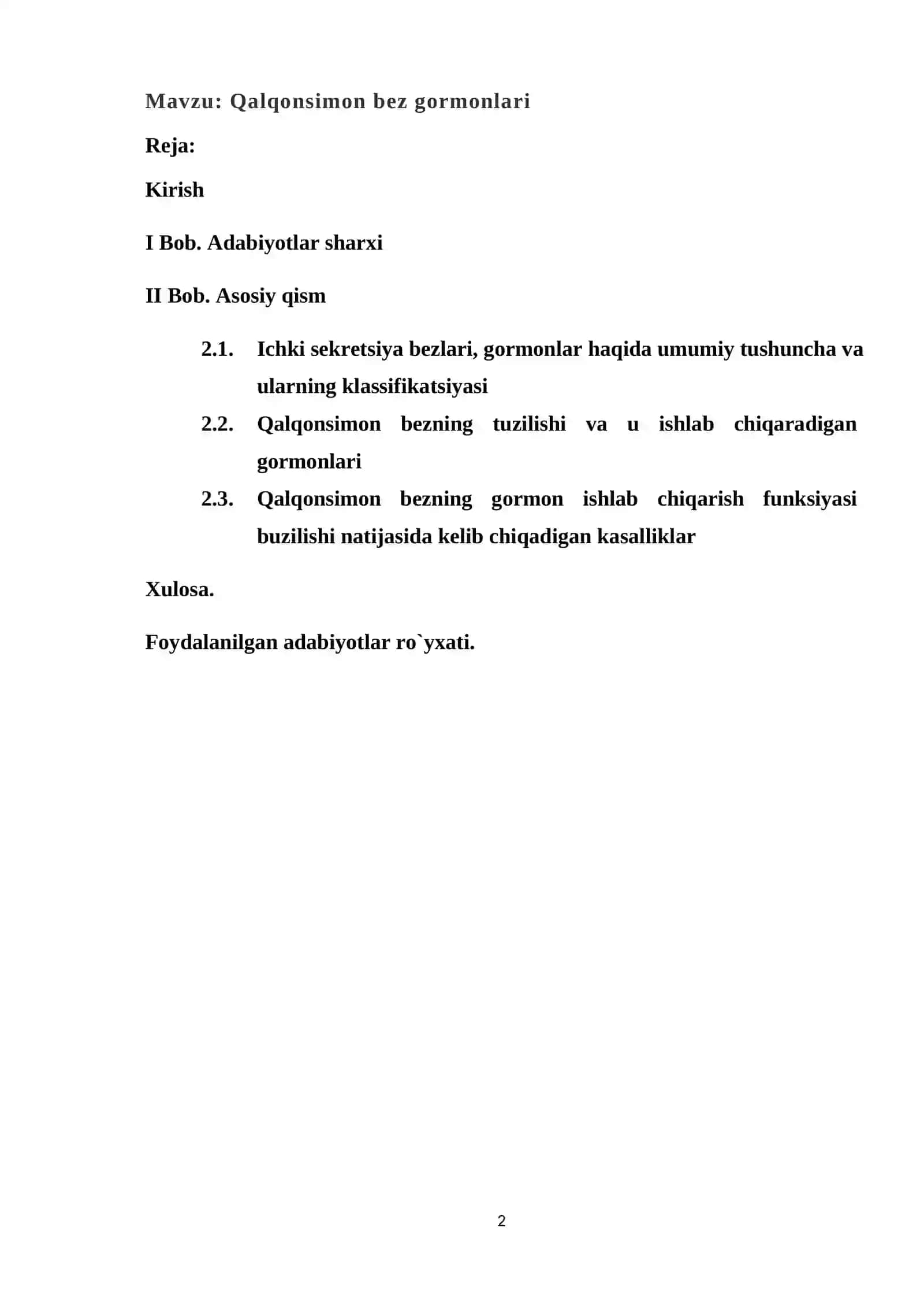 Qalqonsimon bez gormonlari KURS ISHI 2