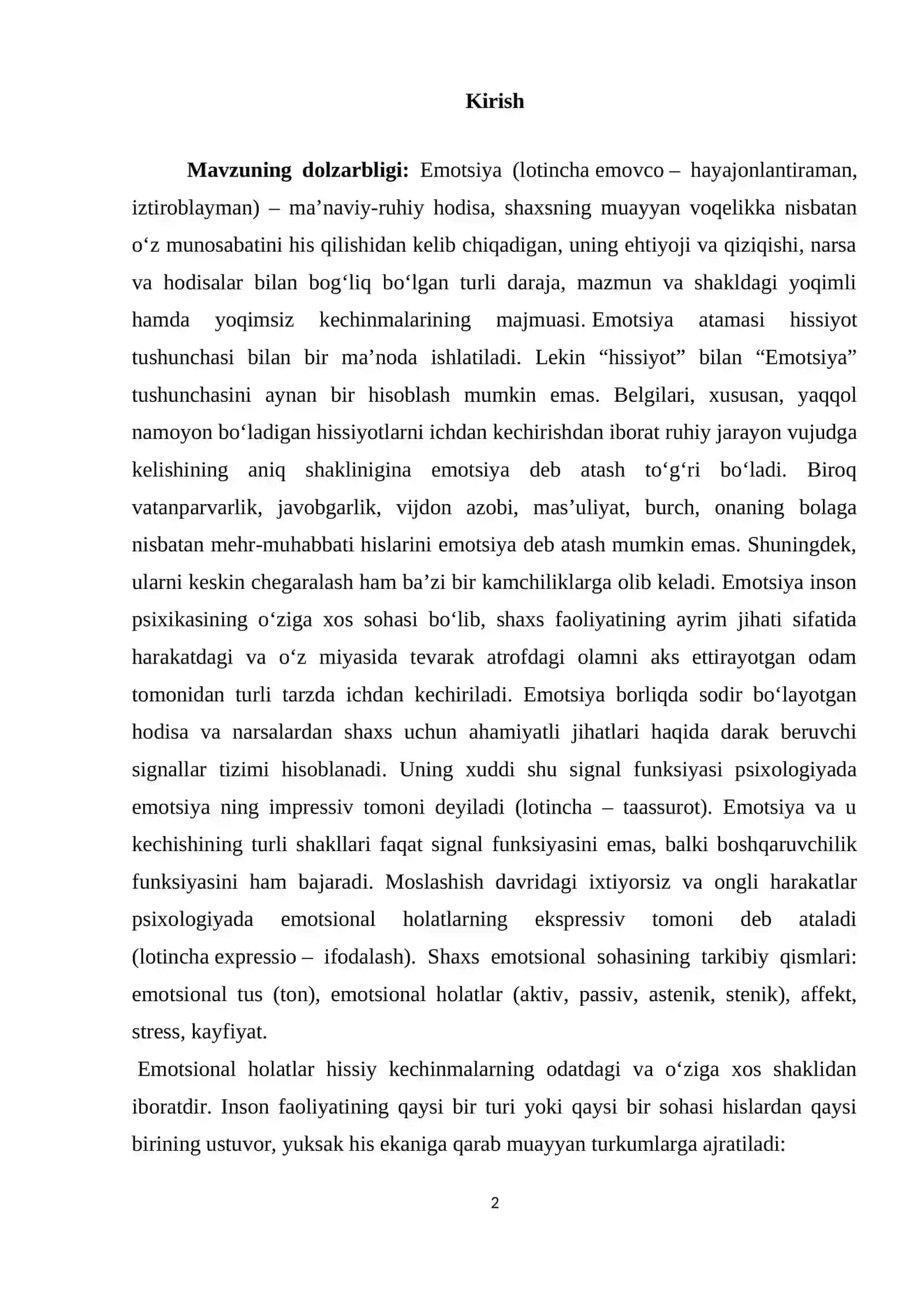 EMOTSIYA VA UNING TARTIBINI YORITISH 2