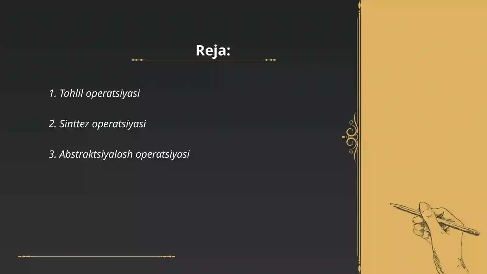 Tafakkur borasidagi psixologik nazariyalar operatsiyalari 2