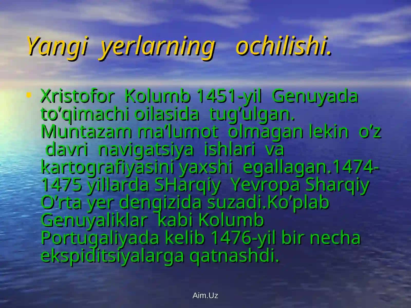 Xristofor Kolumb va uning dengiz sayohati 2