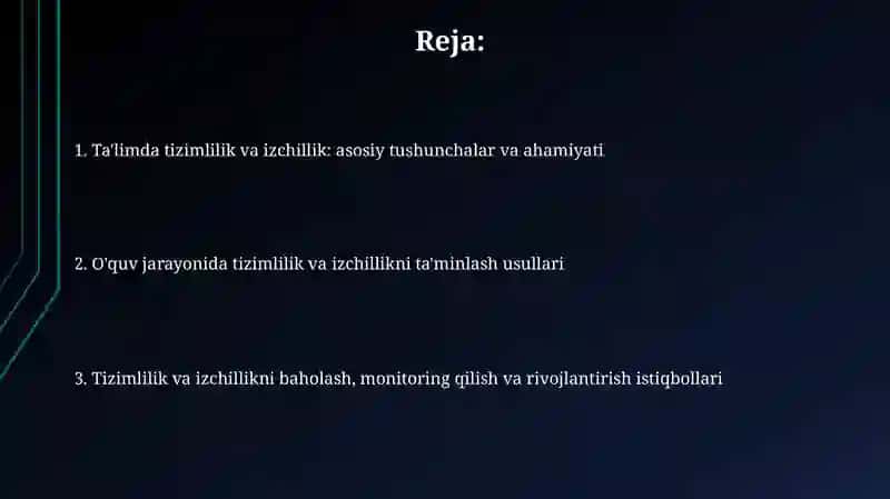 Ta'limda tizimlilik va izchillik 2