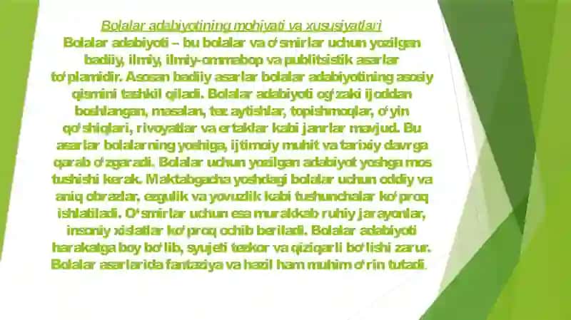 O‘zbek bolalar adabiyoti 2