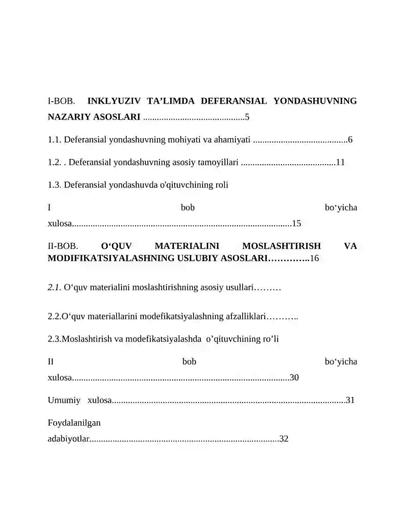 O‘QUV MATERIALINI MOSLASHTIRISH VA MODIFIKATSIYALASH 2