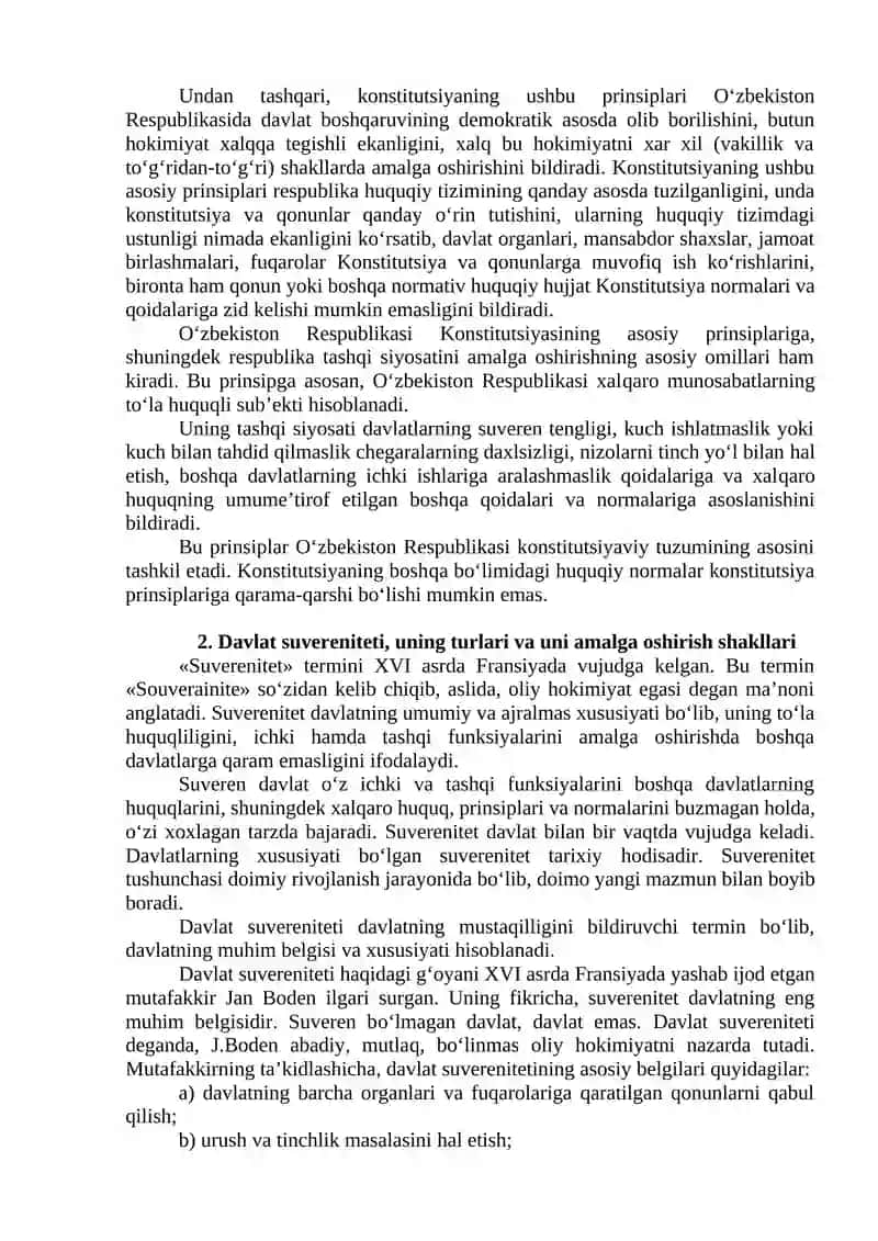 O‘zbekiston Respublikasi Konstitutsiyasining asosiy prinsiplari 2